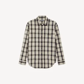 Chemise pour homme à coupe classique, blanche et noire