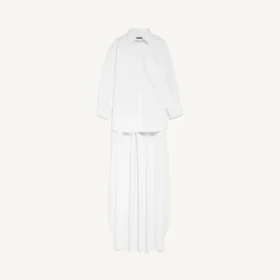 Chemise à traîne pour femme, blanche