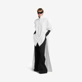 Chemise à traîne pour femme, blanche