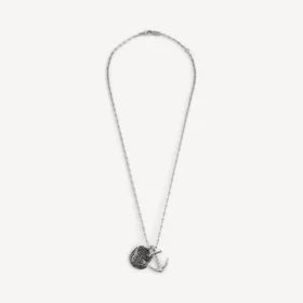 Collier avec pendentifs en forme d’ancre en argent vieilli