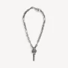 Collier fin Neverlost pour homme, finition argent antique