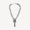 Collier fin Neverlost pour homme, finition argent antique