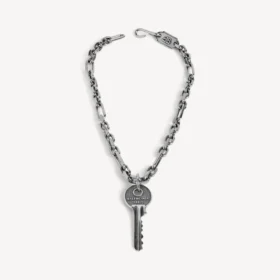 Collier fin Neverlost pour homme, finition argent antique