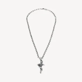Collier gothique en forme de serpent en argent vieilli Collier gothique en forme de serpent en argent vieilli