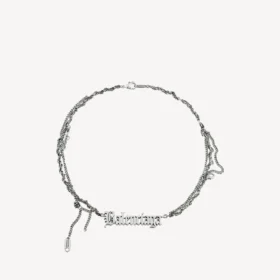Collier « Typo Destroyed » en argent vieilli