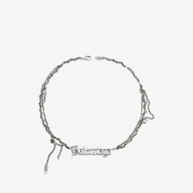 Collier « Typo Destroyed » en argent vieilli