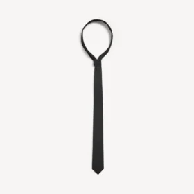 Cravate unie en laine pour homme, noire