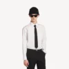 Cravate unie en laine pour homme, noire