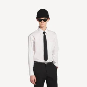 Cravate unie en laine pour homme, noire