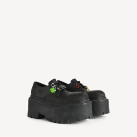 Derbies à plateforme « Strike » pour femme avec breloques, noir/multicolore Derbies à plateforme « Strike » pour femme avec breloques, noir/multicolore