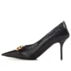Escarpins en cuir effet Crocs « Square Knife BB » « Noir » 734238WBE711000