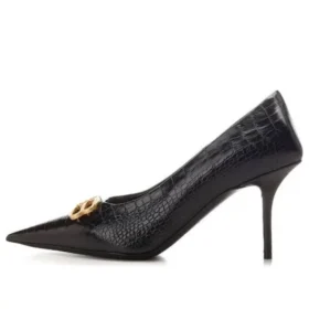 Escarpins en cuir effet Crocs « Square Knife BB » « Noir » 734238WBE711000
