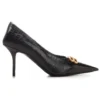 Escarpins en cuir effet Crocs « Square Knife BB » « Noir » 734238WBE711000