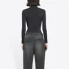 FW21 T-shirt de sport slim à manches longues noir 6617534B0B11077