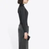 FW21 T-shirt de sport slim à manches longues noir 6617534B0B11077