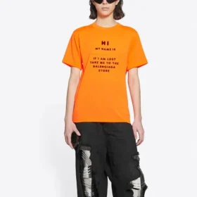 FW21 T-shirt à manches courtes ajusté et élastique, orange 661705TKVH57513