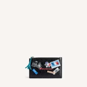 Grand porte-monnaie et porte-cartes long pour homme, noir/multicolore