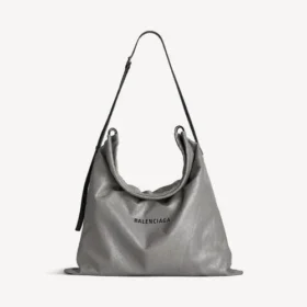 Grand sac à bandoulière pour homme, style « shopper », avec housse de protection, gris