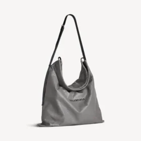 Grand sac à bandoulière pour homme, style « shopper », avec housse de protection, gris
