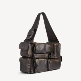 Grand sac bandoulière Superbusy pour homme, marron