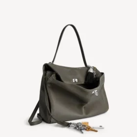 Grand sac à main de style Rodeo pour femme avec breloques, couleur kaki