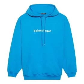 Haut à capuche à manches longues Balenciaga FW21 avec logo, bleu, pour homme 570811TIV557560 Haut à capuche à manches longues Balenciaga FW21 avec logo, bleu, pour homme 570811TIV557560
