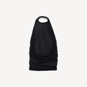 Haut drapé pour femme, noir
