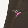 Haut technique ajusté à manches longues pour femme, couleur marron kaki/rose fluo Haut technique ajusté à manches longues pour femme, couleur marron kaki/rose fluo