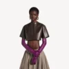 Haut ultra-court pour femme, couleur marron Haut ultra-court pour femme, couleur marron