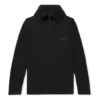 Homme : Balenciaga, col montant, demi-fermeture éclair, logo brodé, noir 486144TWK521000
