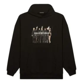 Homme Balenciaga Imprimé Logo Portrait Noir 620973TIVA21000