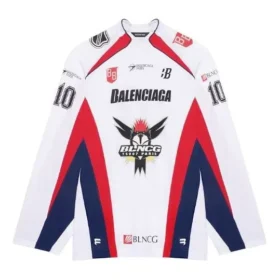 Homme Balenciaga SS21 Hockey Sports Mesh à manches longues Blanc 657105TKV248090