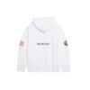 Homme Balenciaga x NASA FW21 Crossover Logo, sweat à capuche classique en coton, coupe ample, manches longues, blanc 651799TKVD89040