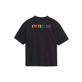 « I Love Techno » brodé, noir 556089TDV201000