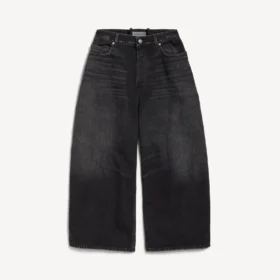Jean courbé pour homme, noir