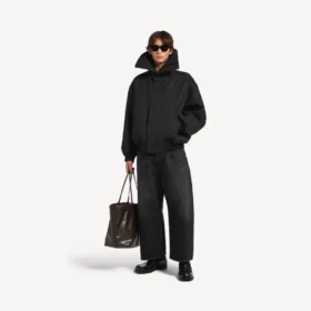 Jean courbé pour homme, noir
