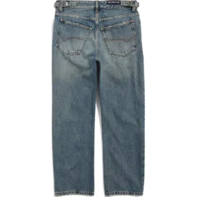 Jean droit délavé « Bleu » 745149THW254245