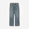 Jean femme coupe classique, bleu vintage délavé