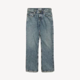Jean femme coupe classique, bleu vintage délavé