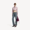 Jean femme coupe classique, bleu vintage délavé
