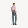 Jean femme coupe classique, bleu vintage délavé