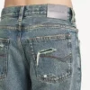 Jean femme coupe classique, bleu vintage délavé