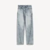 Jean femme à coutures torsadées, bleu clair délavé Jean femme à coutures torsadées, bleu clair délavé