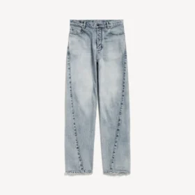 Jean femme à coutures torsadées, bleu clair délavé