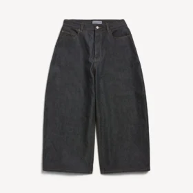 Jean pour homme à coupe arrondie, couleur indigo brut
