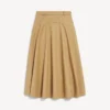 Jupe en coton coupe trapèze pour femme, couleur camel Jupe en coton coupe trapèze pour femme, couleur camel