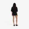 Jupe-short mini ajustée pour femme, en noir