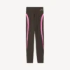 Leggings techwear pour femme, couleur marron kaki/rose fluo
