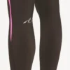 Leggings techwear pour femme, couleur marron kaki/rose fluo
