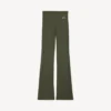 Leggings évasés Techwear pour femme, couleur kaki/citron vert